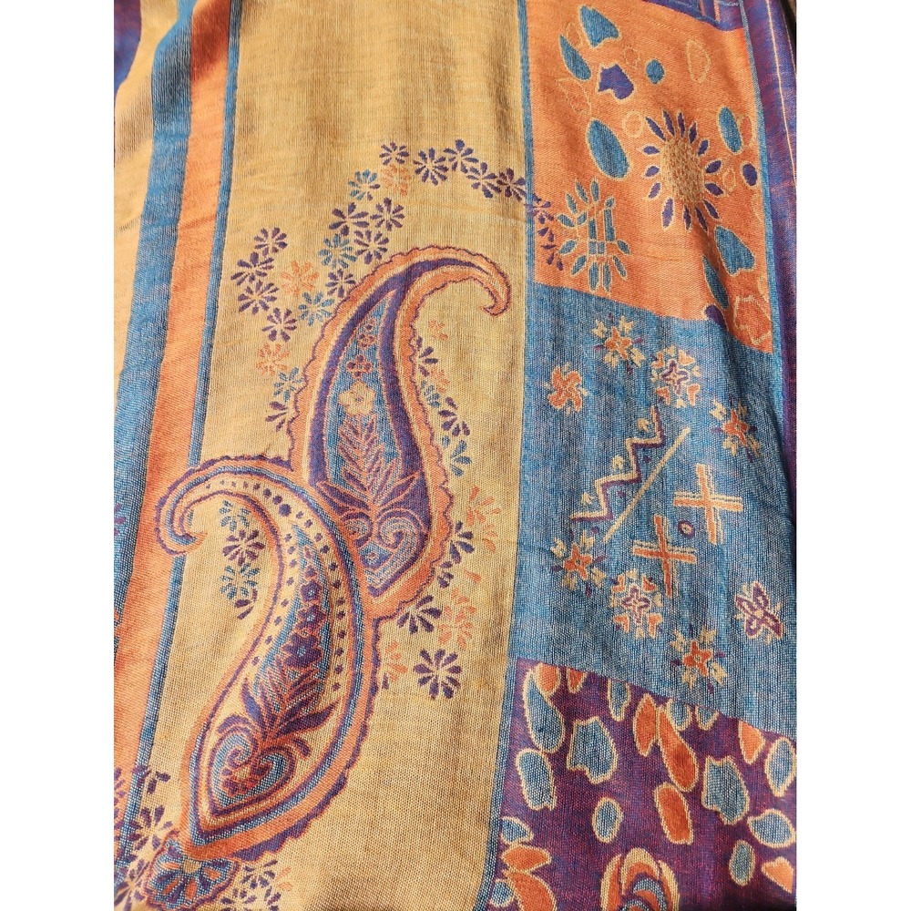 Ethnic Colorful Soft Silky Pashmina Scarf Shawl Rainbow Wrap 72x28"